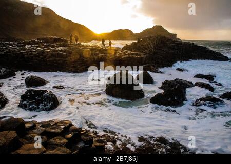 Amazing Giant's Causeway, Co. Antrim, Irlande du Nord Banque D'Images