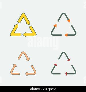 Vecteur de symbole de recyclage - jeu d'icônes. Icônes ECO. Illustration de Vecteur