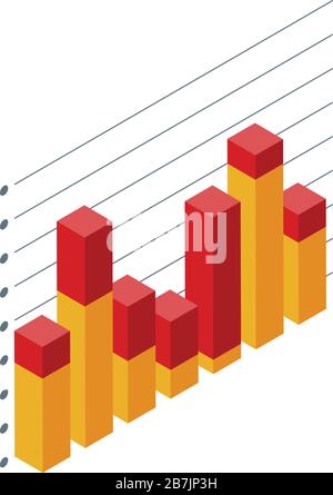 Icône de régression de crise, style isométrique Illustration de Vecteur