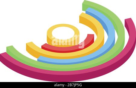 Icône de régression métier, style isométrique Illustration de Vecteur