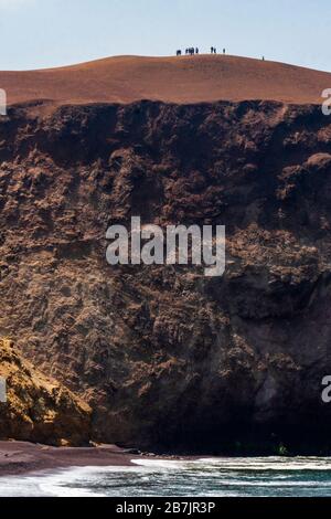 Réserve nationale de Paracas, plage rouge, ICA, Pérou. Banque D'Images