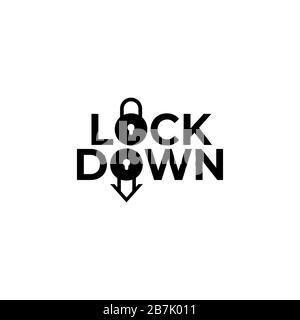 Verrouiller le texte, les infographies. Concept mondial d'alerte en cas de pandémie de santé. Nouveau coronavirus (2019-nCoV), covid-19, vecteur, logo, symbole et contexte. Verrou Banque D'Images