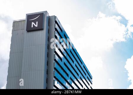 Amsterdam, Pays-Bas - 7 septembre 2018 : façade de l'hôtel Novotel à Amsterdam, Pays-Bas Banque D'Images