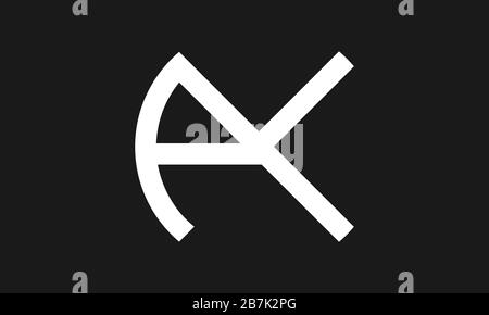 Lettre AK ou un logo K initial dans vecteur, lettres professionnelles monogramme logo sur fond. Illustration de Vecteur