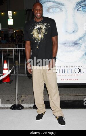 Lamar Odom des Lakers de Los Angeles à la première de Los Angeles de 'Whiteout' tenue au Mann Village Theatre à Westwood, CA. L'événement a eu lieu le mercredi 9 septembre 2009. Photo par: SBM / PictureLux - référence de fichier # 33984-7146SBMPLX Banque D'Images