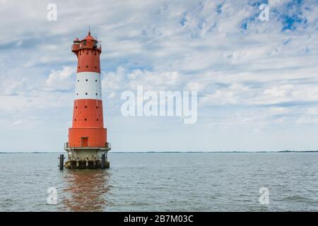 Phare d'Arngast près de Wilhelmshaven, Jade Bight, Basse-Saxe, Allemagne Banque D'Images