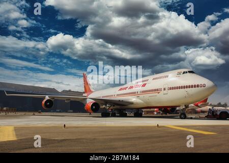 Air India Boeing 747 à l'aéroport international de Mumbai Banque D'Images