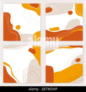 Motif abstrait moderne de style collage dans des couleurs chaudes Illustration de Vecteur