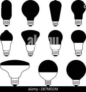 Jeu d'icônes d'ampoule. Illustration vectorielle Illustration de Vecteur