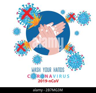 Virus Corona 2029. Wuhan virus maladie, virus infections prévention méthodes infographies. Infographie, logo, symbole et prévention Illustration de Vecteur