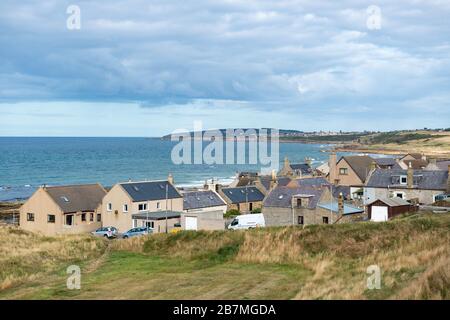 Vue sur le Moray Firth de Burghead vers Hopeman Banque D'Images