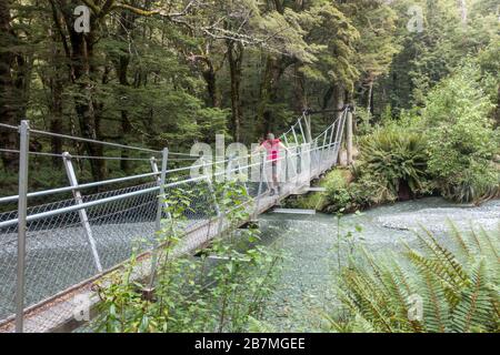 Le Routeburn Track est un circuit classique de tramping dans les Alpes du Sud de New Zealands. Banque D'Images