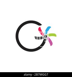 lettre g jouets tourbillonnants coloré symbole de kid vecteur logo Illustration de Vecteur