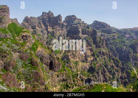 Madeira central montagnes paysage ariero randonnée Banque D'Images