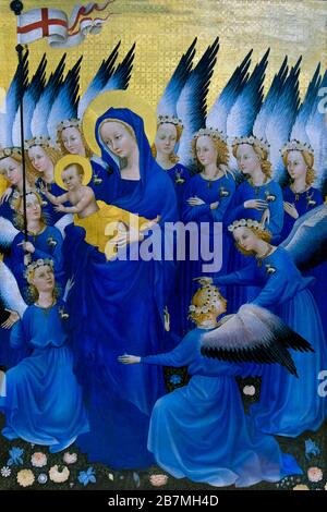 Vierge Marie et le Christ enfant, Wilton diptych, vers 1395, artiste inconnu, Banque D'Images