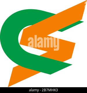 lettre cs lié coloré se chevauchant logo vecteur Illustration de Vecteur