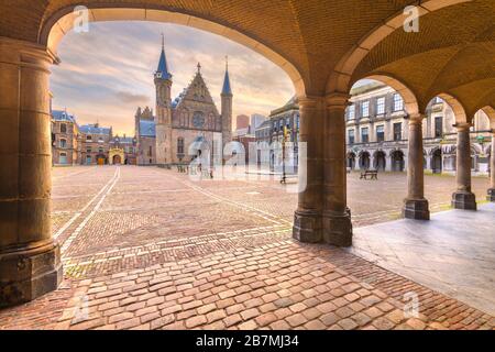 La Haye, Pays-Bas au Ridderzaal pendant la morningtime. Banque D'Images