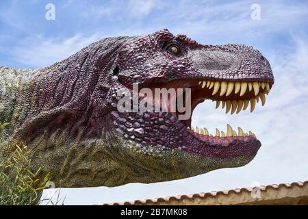 Réplique de la sculpture du titanosaurus au parc des dinosaures de Sutre en Bolivie Banque D'Images