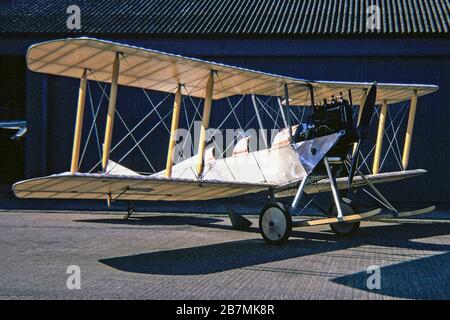 USINE ROYALE D'AVIONS BE.2C RÉPLIQUE à Sywell en 1969 Banque D'Images