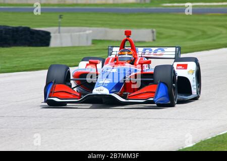 Elkhart Lake, Wisconsin - 21 juin 2019 : (chauffeur), Grand Prix du Groupe REV à Road America, sur le cours pour la séance de pratique. Banque D'Images