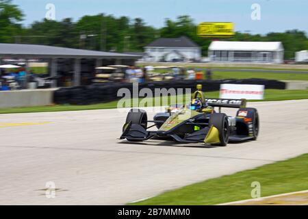 Elkhart Lake, Wisconsin - 21 juin 2019 : (chauffeur), Grand Prix du Groupe REV à Road America, sur le cours pour la séance de pratique. Banque D'Images