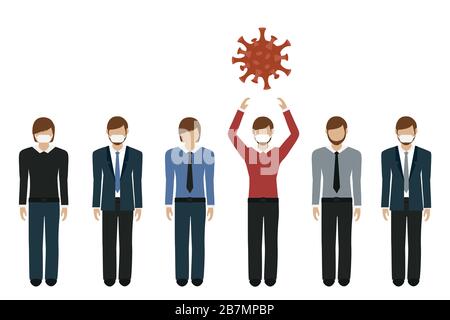 Risque de transmission de virus de l'infection des hommes d'affaires illustration vectorielle EPS10 Illustration de Vecteur