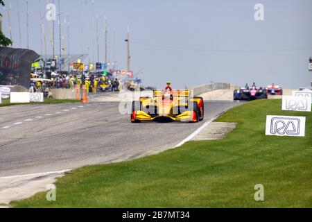 Elkhart Lake, Wisconsin- 23 juin 2019 : 28 Ryan Hunter-Reay, États-Unis, Andretti Autosport, NTT Indycar race at Road America. Banque D'Images