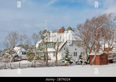 Communauté de Greveling, hiver extrême sur l'île de Föhr, Mer du Nord, Patrimoine mondial de l'UNESCO, Frise du Nord, Schleswig-Holstein, Allemagne, Europe Banque D'Images