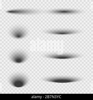 Ombre ovale transparente avec bords souples. Ensemble d'éléments vectoriels pour la conception. Illustration de Vecteur