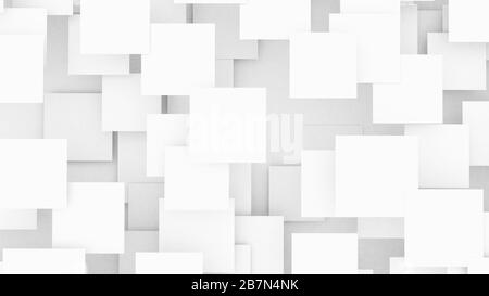 Résumé Contexte géométrique. 3d blanc qui se chevauchent des carrés. 3D illustration Banque D'Images