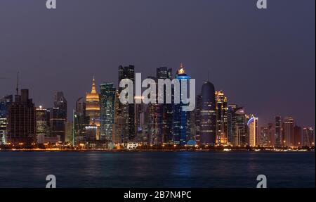 L'horizon de Doha Banque D'Images