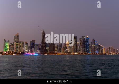 L'horizon de Doha Banque D'Images