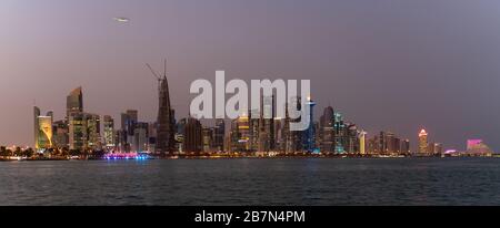 L'horizon de Doha Banque D'Images