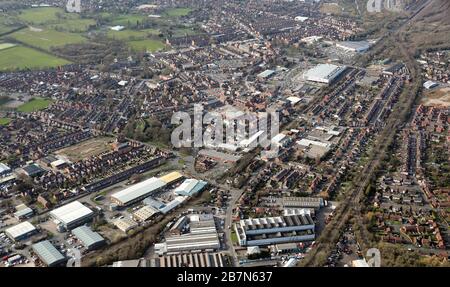 Vue aérienne de la ville de long Eaton près de Nottingham, Royaume-Uni Banque D'Images