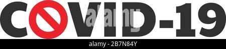 Arrêtez Coronavirus COVID-19. Virus wuhan de chine. Signe d'interdiction. Épidémie dangereuse de coronavirus nCoV chinois. Concept médical pandémique avec dangereux Illustration de Vecteur