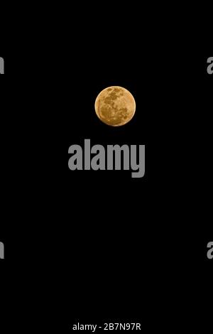Or pleine lune, pleine lune dans le ciel sombre Banque D'Images