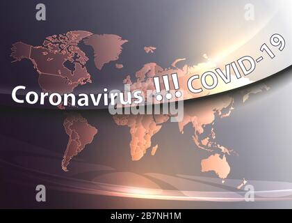 Carte du monde Coronavirus COVID-19 vecteur d'alerte Illustration de Vecteur