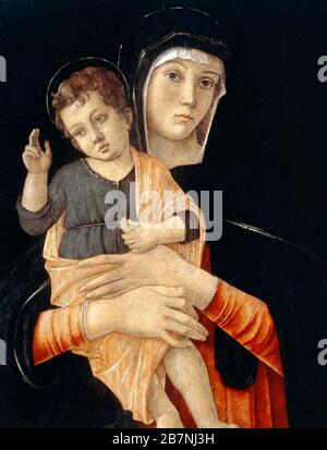 Madonna et enfant, 1475-1480. Trouvé dans la Collection de la Gallerie dell'Accademia, Venise. Banque D'Images