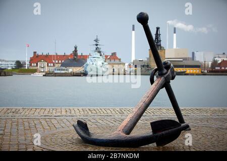 Copenhague, la capitale du Danemark, la base navale Holmen HDMS Peder Skram (F352) la frégate de la Marine royale danoise a été désaffectée en 1990 et est maintenant un navire de l’Amuseum. Banque D'Images