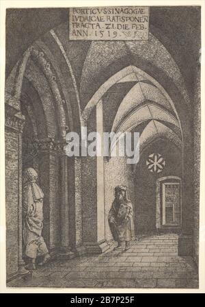 La salle d'entrée de la synagogue de Ratisbonne, 1519. Banque D'Images