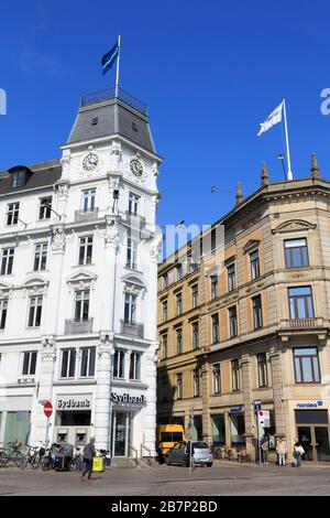 Bâtiments sur Kongens Nytorv, Copenhague, Zélande, Danemark, Europe Banque D'Images