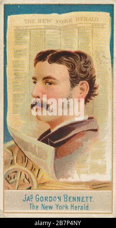 James Gordon Bennett, The New York Herald, de la série des éditeurs américains (N 1) pour Allen &amp; Ginter cigarettes Brands, 1887. Banque D'Images