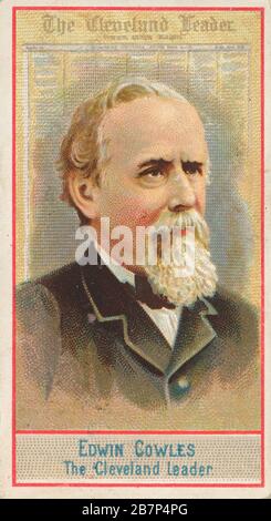 Edwin Cowles, le Cleveland leader, de la série américaine Editors (N 1) pour Allen &amp; Ginter cigarettes Brands, 1887. Banque D'Images