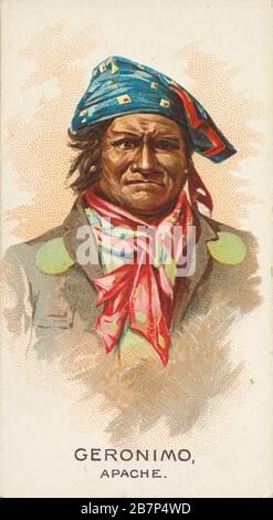 Geronimo, Apache, de la série des chefs indiens américains (N 2) pour Allen &amp; Ginter cigarettes Brands, 1888. Banque D'Images