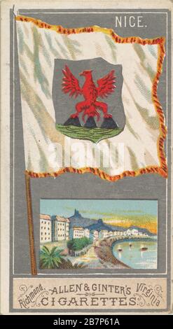 Nice, de la série City Flags (N 6) pour Allen &amp; Ginter cigarettes Brands, 1887. Banque D'Images