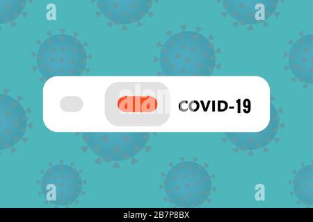 Test de coronavirus 2019. Sur fond dégradé bleu, illustration vectorielle plate Illustration de Vecteur