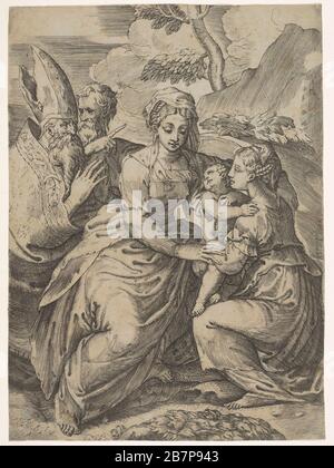 Madonna et enfant avec Saints (après Parmigianino). Banque D'Images