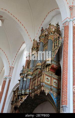 L'orgue de la cathédrale de Roskilde, Roskilde, Zélande, Danemark, Europe Banque D'Images