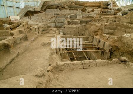 Catalhoyuk .plus vieille ville du monde en Turquie. La préhistoire, patrimoine. Banque D'Images