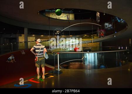 LAUSANNE, SUISSE - 7 août 2019. Intérieur du Musée Olympique, plus grande archive des Jeux Olympiques du monde, Lausanne Banque D'Images